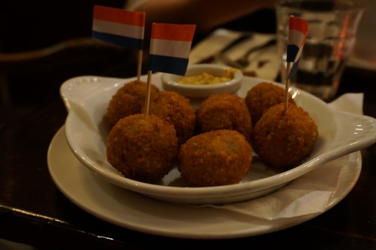 Bitterballen at Haesje Claes in Amsterdam.  Meat, potatoes and cream- fried.